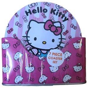 Hello Kitty Pink 7pc Coaster Set NEW